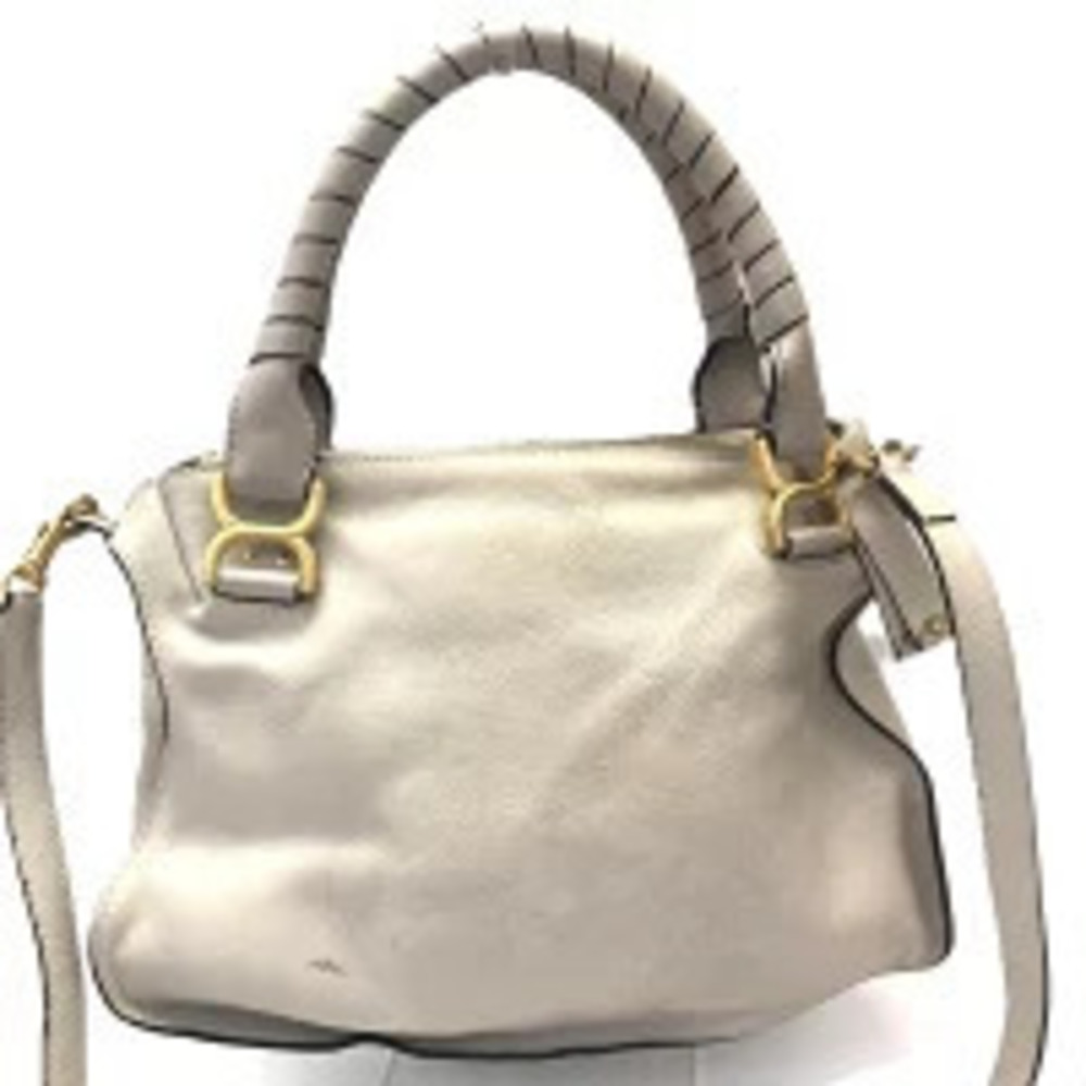 Chlo Marcie Shoulder Bag Ivory White Leather